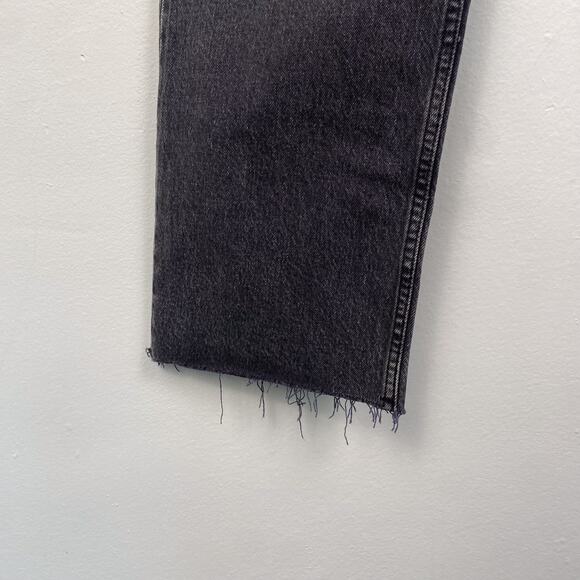 NWT Abercrombie & Fitch Low Rise Baggy Jean Black w/ Raw Hem 27 - Picture 5 of 11